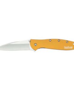 Kershaw Leek Assisted 3 in Bead Blast Plain Orange Aluminum