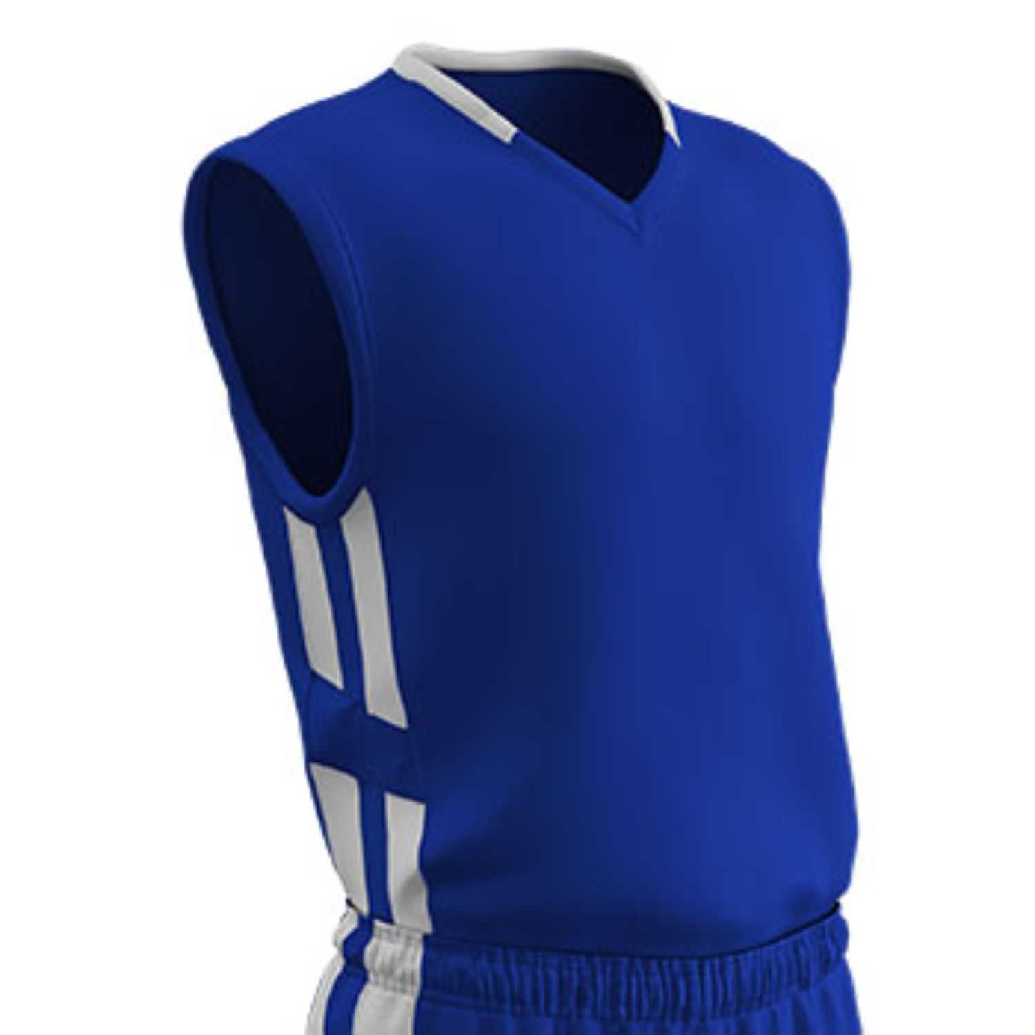 Champro Youth Muscle Basketball Jersey Royal White Small