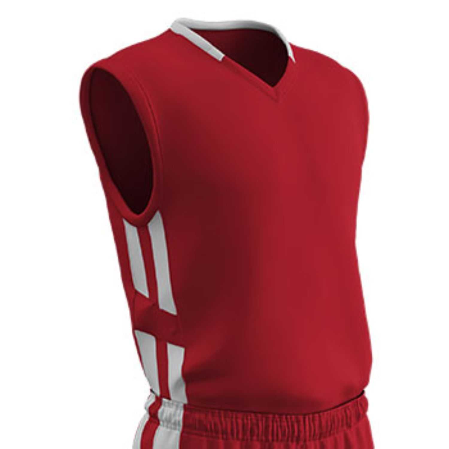 Champro Youth Muscle Basketball Jersey Scarlet White Xlarge