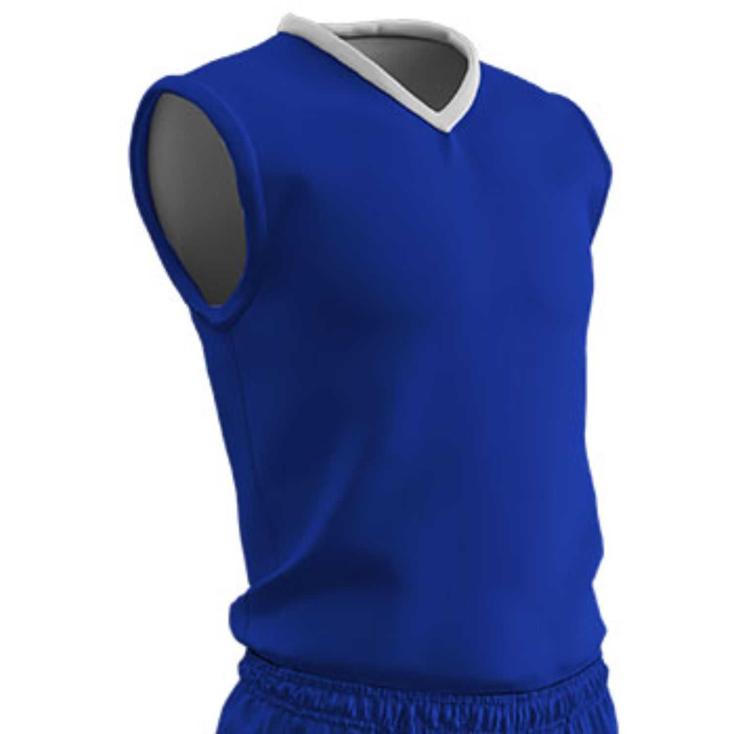 Champro Adult Clutch Basketball Jersey Royal White 2XL