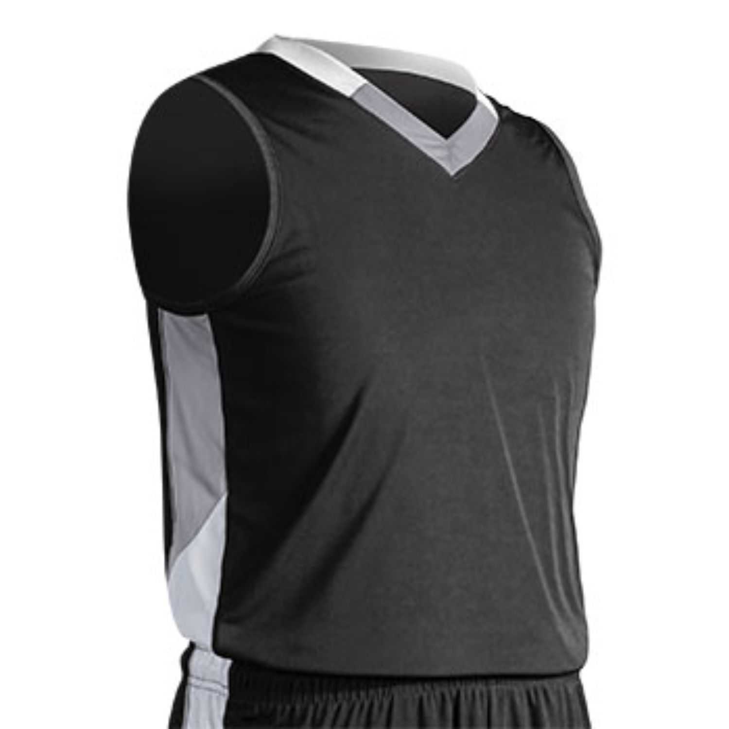 Champro Adult Rebel Basketball Jersey Blk Sil Wht Large