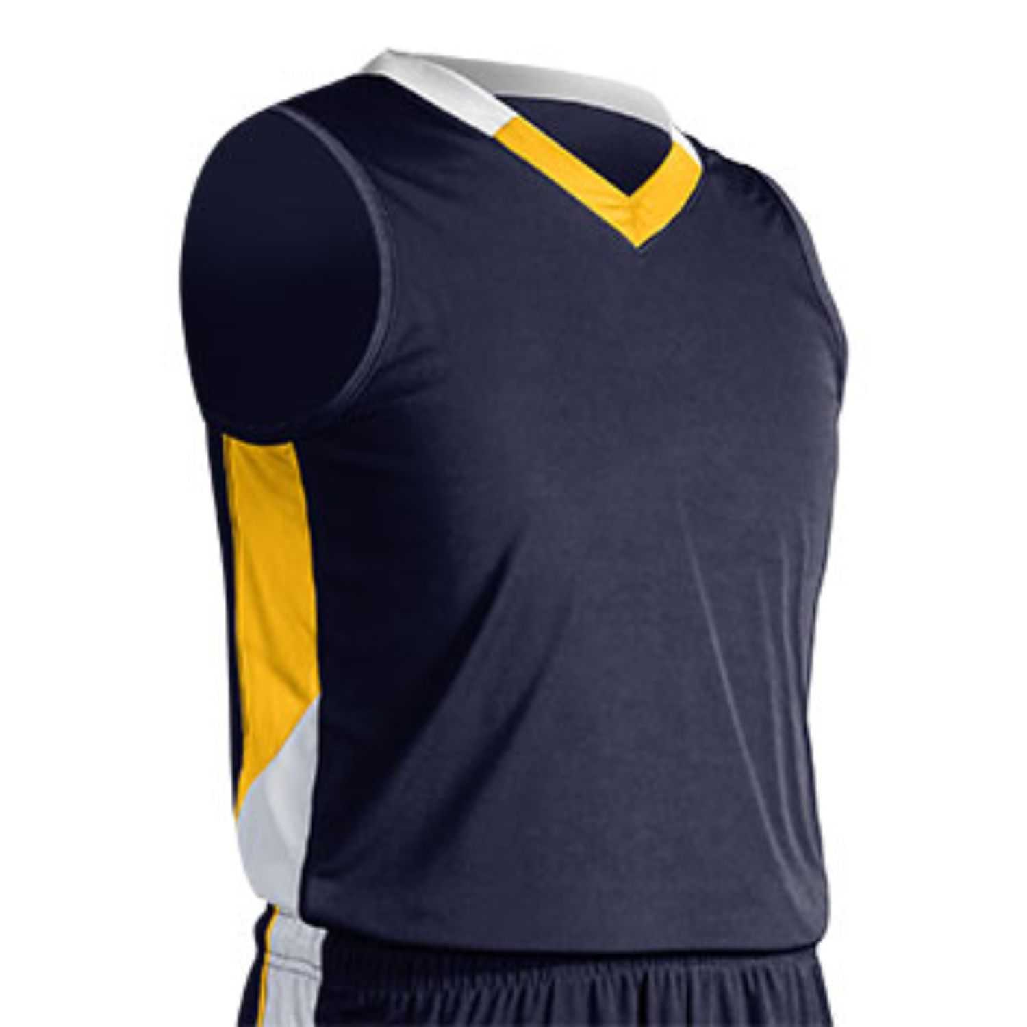 Champro Youth Rebel Basketball Jersey Navy Gold White Xsmall