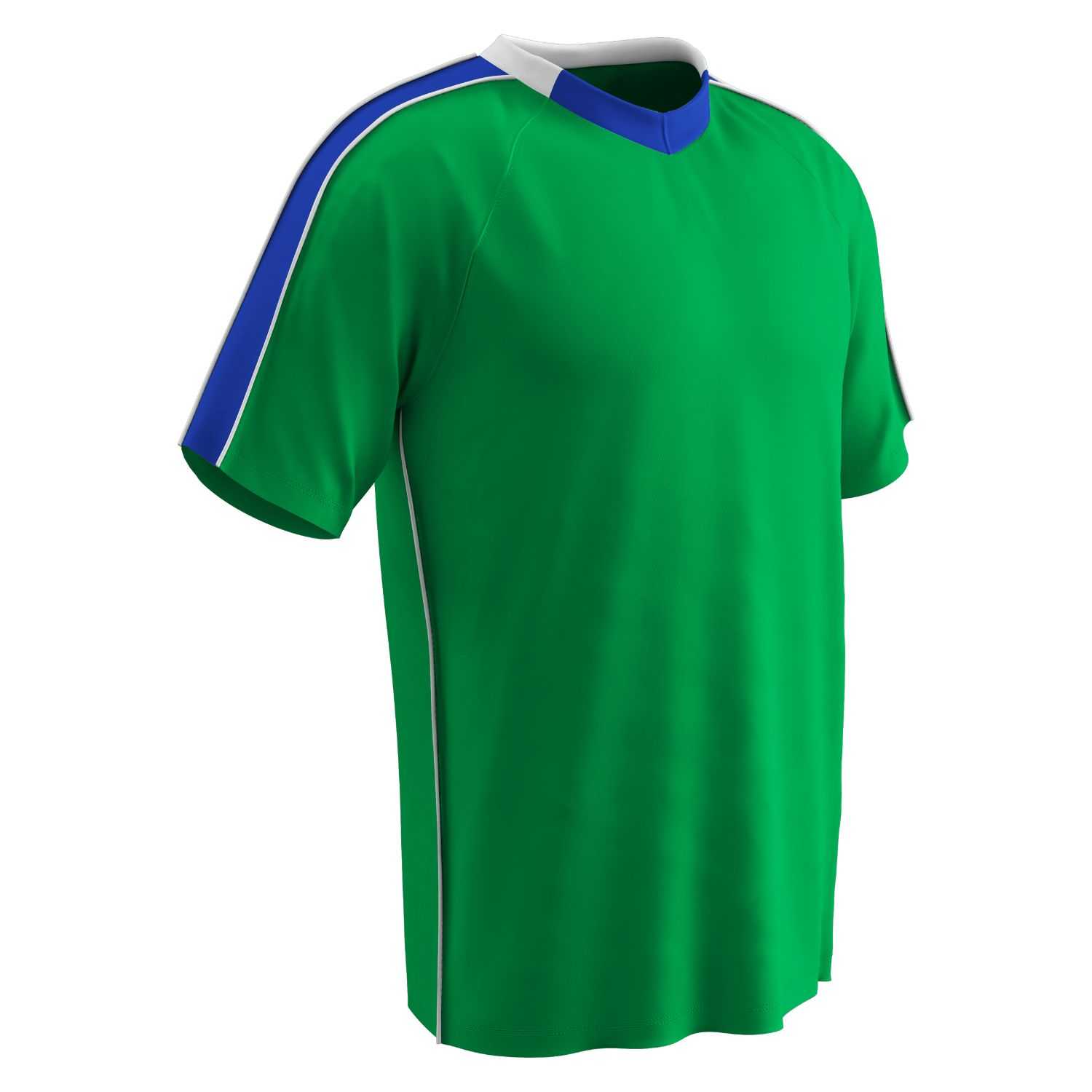 Champro Youth Mark Soccer Jersey Neon Green Royal White XL