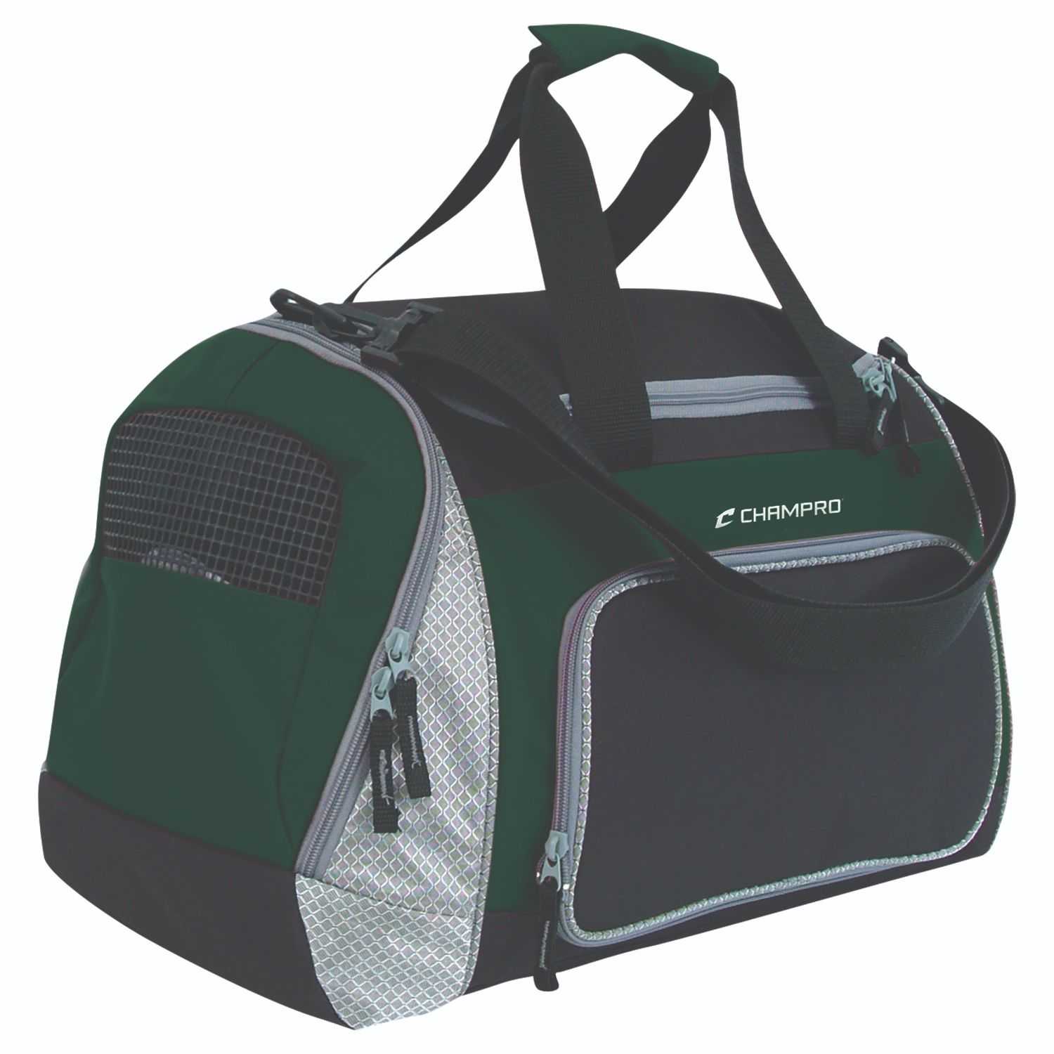 Champro Pro Plus Gear Bag 24 in x 14 in x 12 in Blk For Grn