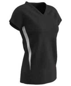 Champro SPIKE Ladies Volleyball Jersey Black White Xlarge