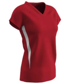 Champro SPIKE Ladies Volleyball Jersey Scarlet White Xsmall