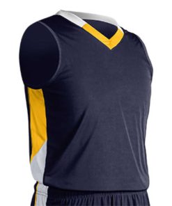 Champro Adult Rebel Basketball Jersey Navy Gold White 2XL