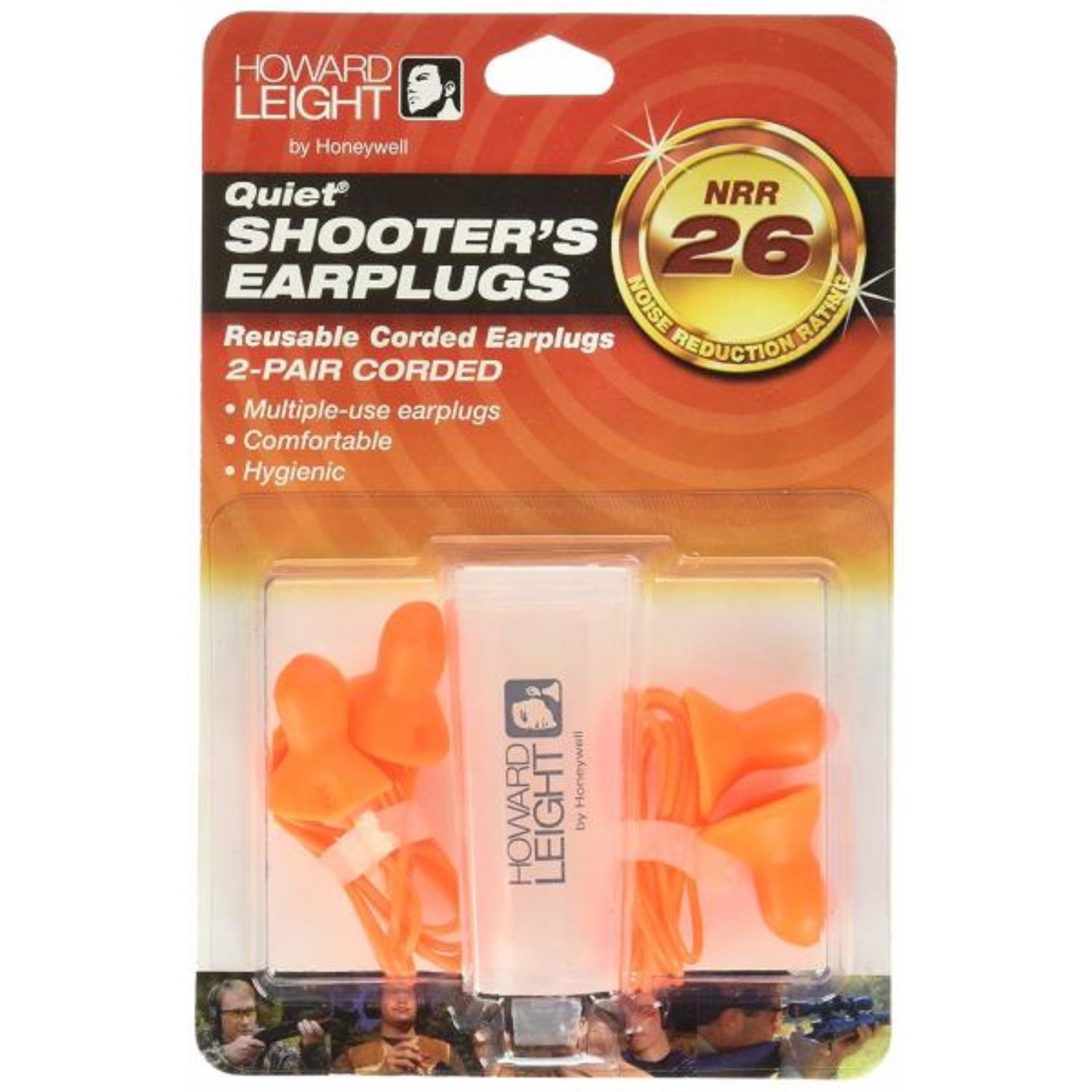 Howard Leight Quiet Corded Ear Plugs w Case 2 Pr