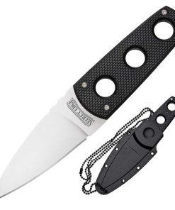 Cold Steel Secret Edge Neck Knife 3-1/2" Plain Edge Blade Kraton Handle,1