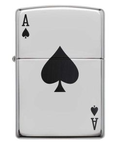Zippo Windproof Lighter Simple Spade Design High Polish Chrome