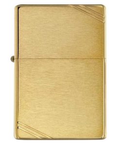 Zippo Windproof Lighter Vintage Brushed Brass W/Slashes