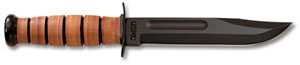 Ka-Bar Full-Size Fixed 7 in Black Blade Leather Handle