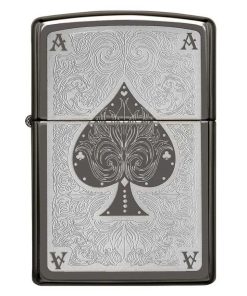 Zippo Windproof Lighter Ace Filagree Black Ice Finish