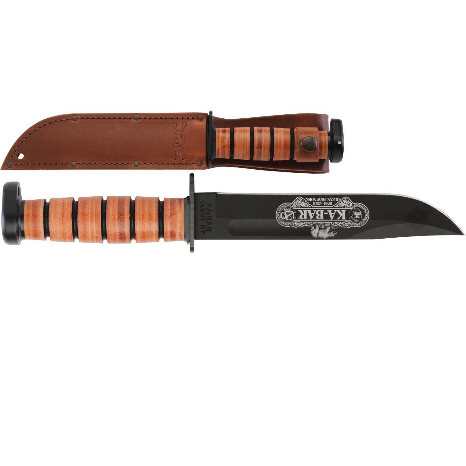 Ka-Bar Dog's Head 120th Anniversary Fixed 7 in Blk Bld Lthr
