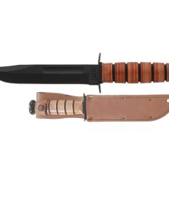 Ka-Bar Single Mark Ka-Bar Fixed 7 in Blade Leather Handle