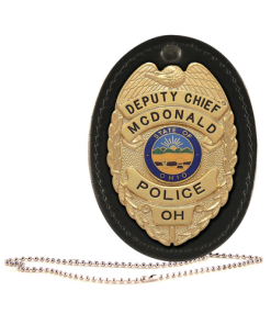 Oval Badge Holder, Hook And Loop Closure-5888CH-1