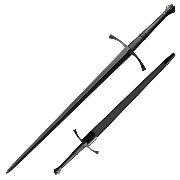 Cold Steel Man At Arms Italian Long Sword 35.5" Blued Carbon Steel Blade Leather Handle,1