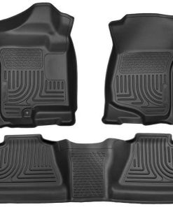 Husky Liners Front & 2Nd Seat Floor Liners 2007-14 Silverado/Sierra Crew Cab-Black