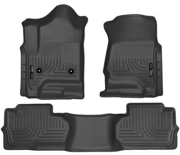 Husky Liners Front & 2Nd Seat Floor Liners (Footwell Coverage) 14-19 Silverdo0/Sierra 1500-Black