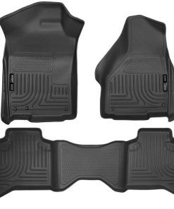 Husky Liners Front & 2Nd Seat Floor Liners Fits 2009-2019 Ram 1500 Quad Cab-Black