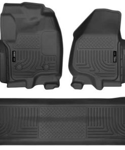 Husky Liners Front & 2nd Seat Floor Liners (Footwell Coverage)  12-16 FORD SD CREW CAB-Black