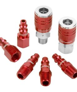 ColorConnex Coupler  Plug Kit Type D 1/4in NPT 1/4in Body Red 7 Pc