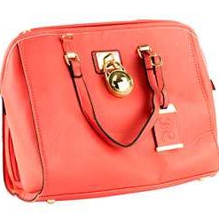 Bulldog Satchel Style Purse Coral