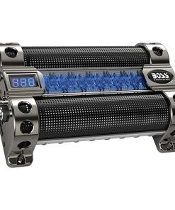 Boss 8 Farad Capacitor Digital Voltage Meter Black Chrome Active Light Show