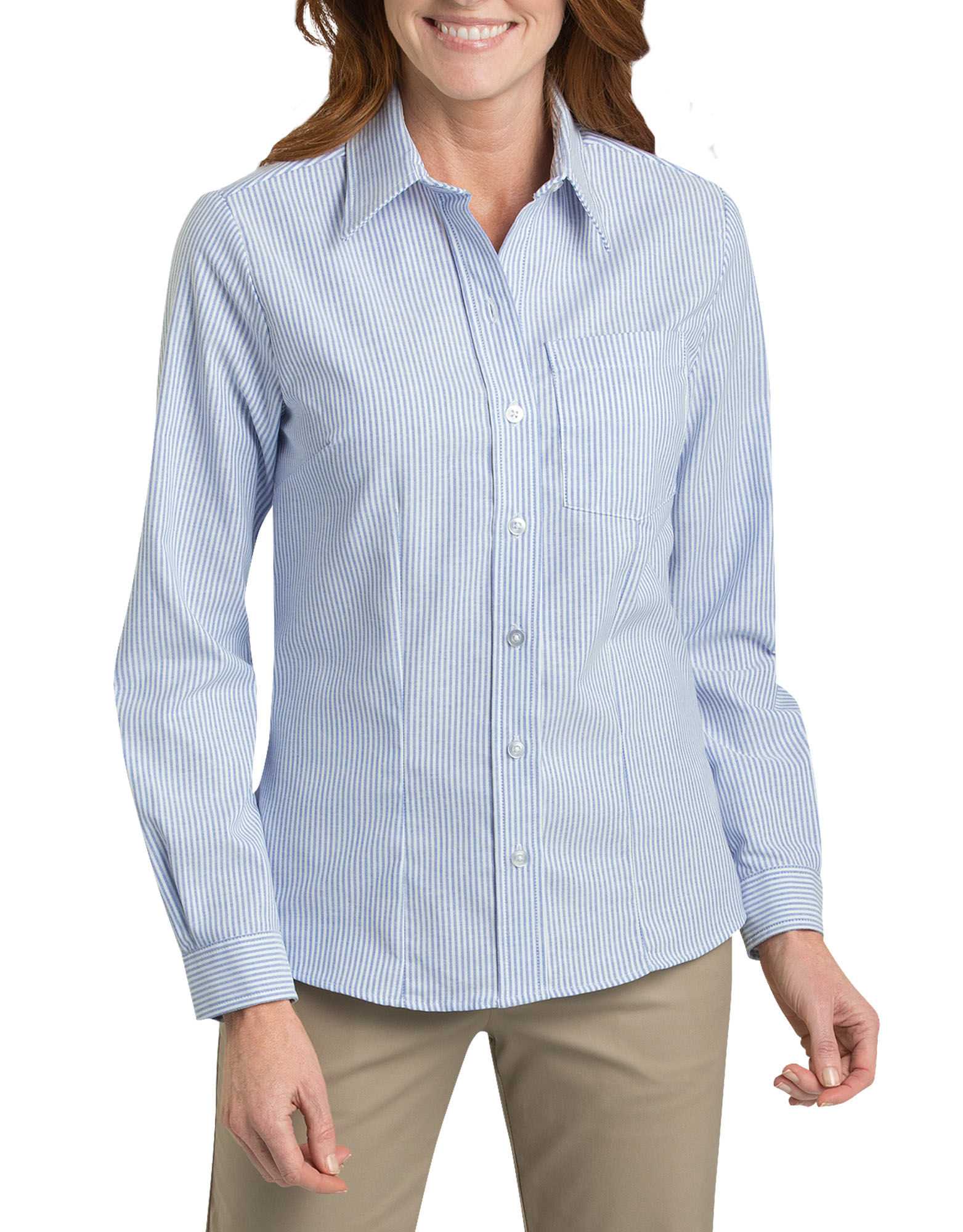 Women's Long Sleeve Stretch Oxford Shirt-DK-FL254