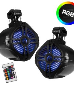 Power Acoustik Marine 6.5" 2-Way Wakeboard Speakers with RGB LED Illumination (Black),1
