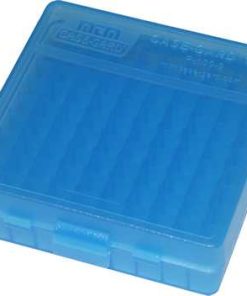 Mtm Ammo Box 100 Round Flip-Top 9Mm 380 Acp Clear Blue