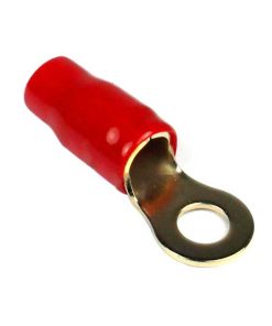 Ring Terminal 4Ga. 10Pcs. Gold;Red Sleeve;Xscorpion