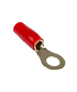 Ring Terminal 8Ga. 10Pcs. Gold;Red Sleeve;Xscorpion