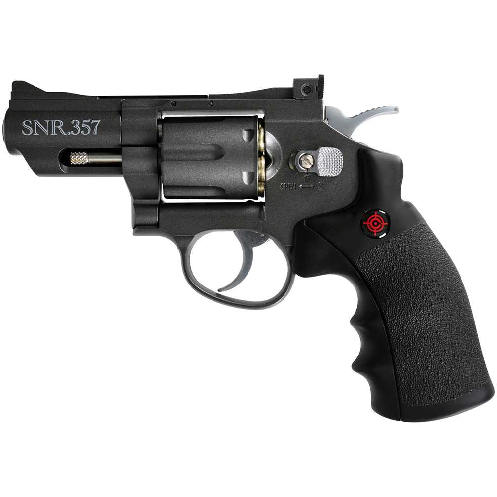 Crosman (Black/ Grey)Co2 Powered Dual Ammo Full Metal Snub Nose Air Revolver