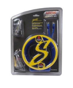 Stinger 8 Ga Copper 600W Amp Kit W/Blue Twisted Rca