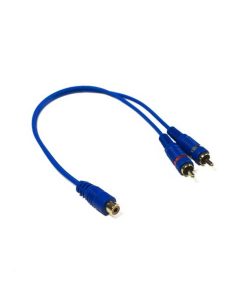 Stinger Rca Y 2M-1F Blue Interconnects (6"),1