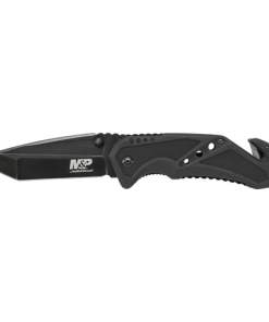 M&P Clip Folder, Liner Lock, Black Blade and Black Handle, Strap Cutter, Ceramic Glass Breaker
