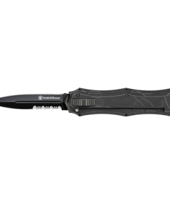 OTF Assist, Finger Actuator, Black 40% Serrated Spear Point Blade AUS-8. No Ship CA, NY, MA