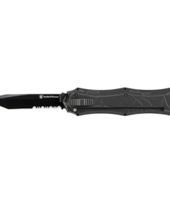 OTF Assist, Finger Actuator, Black 40% Serrated Tanto Blade AUS-8 Steel. No Ship CA, NY, MA