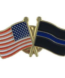 Thin Blue Line (Black Background) and American Pin, Combination