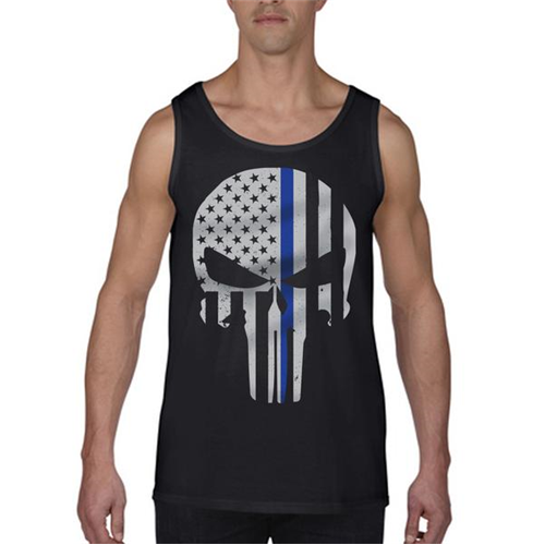 Tank - Thin Blue Line Skull Graphic-TBL-BLPUN-Tank