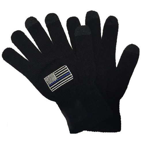 Thin Blue Line Touchscreen Knit Gloves-TBL-Touchscreen-Gloves