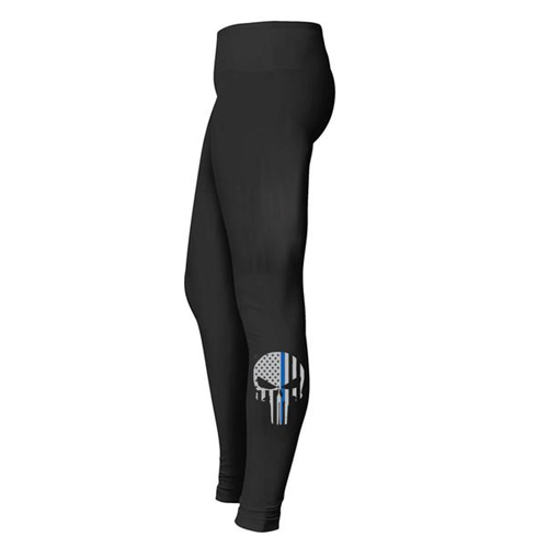 Thin Blue Line Skull Leggings - Low-TBL-LG-Skull-Low