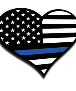 Heart Thin Blue Line Sticker - 4 x 4.5 Inches
