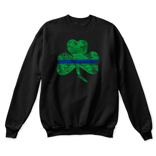 Thin Blue Line Crewneck, Shamrock-TBL-STPAT-TBL-Crew