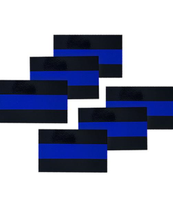 Reflective Thin Blue Line License Plate Stickers, 1 x .75 Inches, 6 Pack