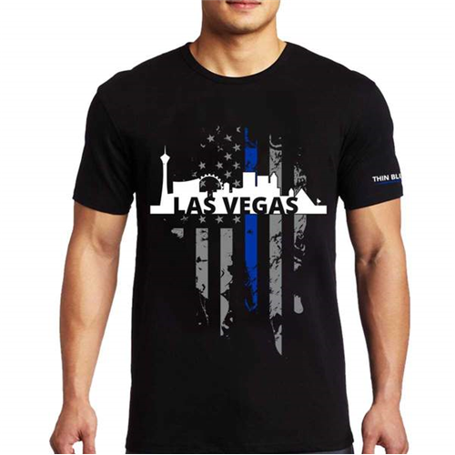 T-Shirt, Vegas Large, Thin Blue Line-TBL-Vegas-LRG-TBL-Shirt
