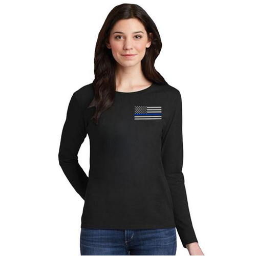 Women's Long Sleeve - Small Logo Thin Blue Line-TBL-Wom-LS-SM-Logo
