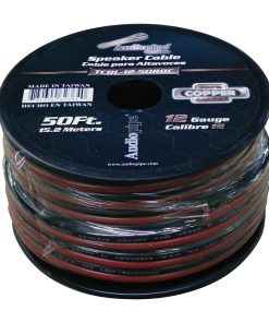 Audiopipe 12 Gauge 100% Copper Series Speaker Wire - 50 Foot Roll - RED/BLACK Jacket