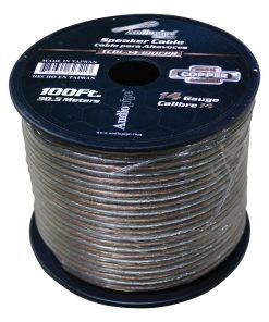Audiopipe 14 Gauge 100% Copper Series Speaker Wire - 100 Foot Roll - Clear PVC Jacket
